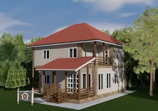 Каркасный дом проект  Кайя 8.5x10.5 м.
