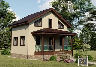 Каркасный дом проект  Орвокки 6x8 м.