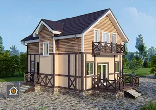 Каркасный дом проект  Катажина 8x9 м.